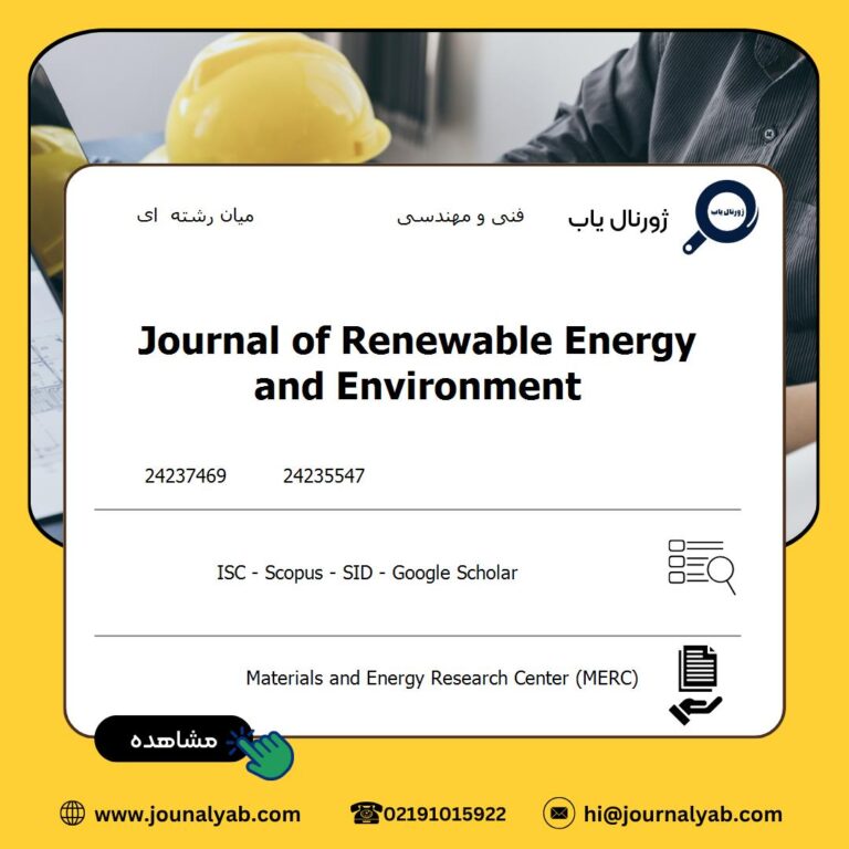 Journal of Renewable Energy and Environment