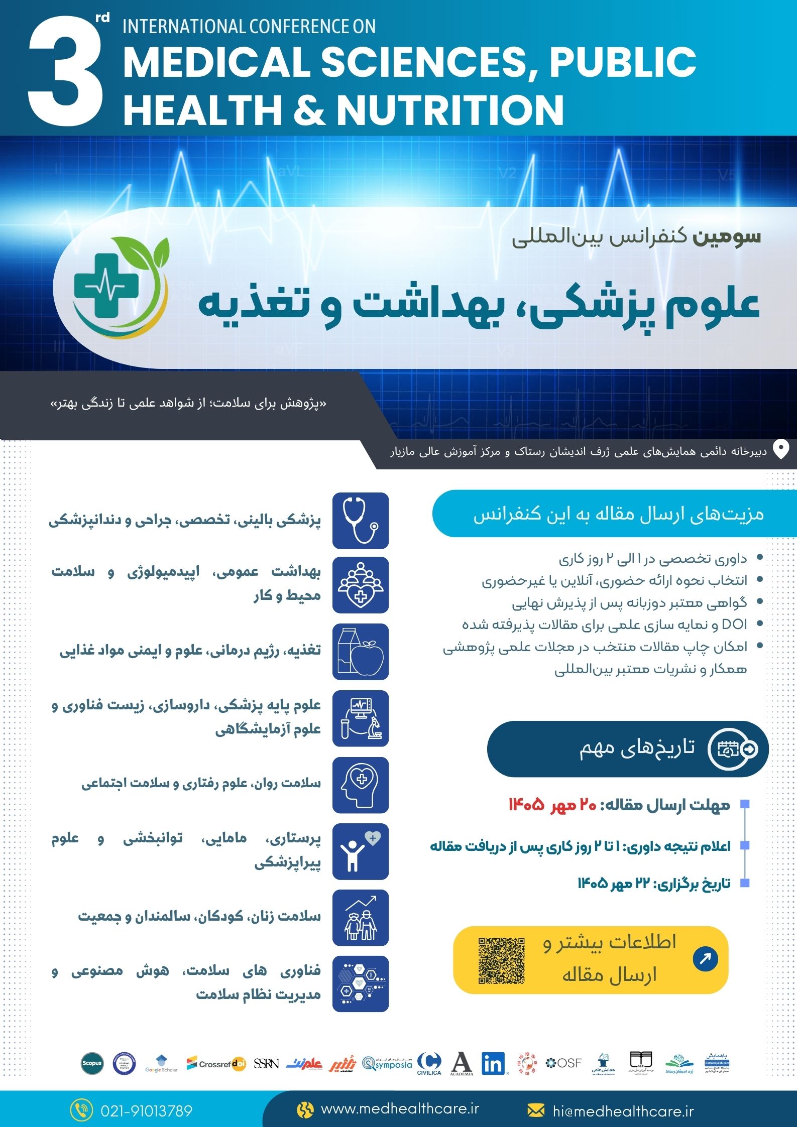 پوستر به روزشده سومین کنفرانس بین المللی علوم پزشکی، بهداشت و تغذیه